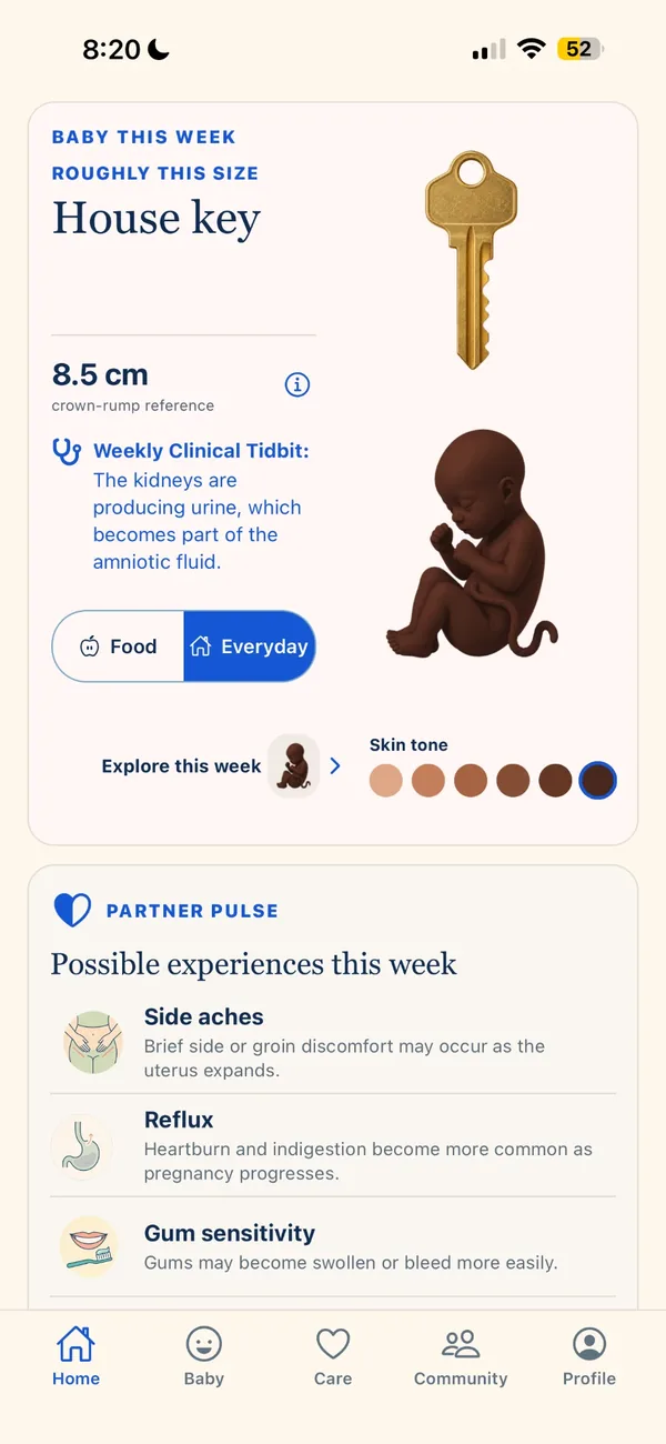 The Abbu app weekly view, in development with ByteSizeMD